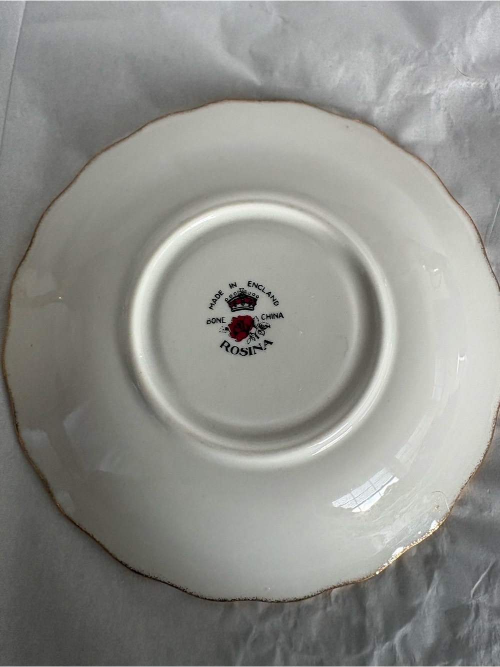 Rosina White Teacup & Saucer With Multi-color  Floral Gold Trim England Bone - Picture 10 of 15